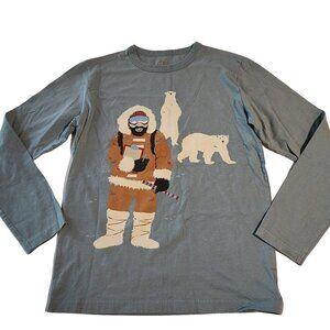 Mini Boden boy size 11-12 long sleeve shirt Arctic explorer polar bears